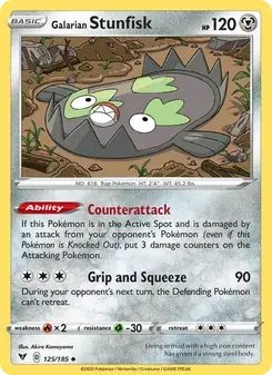Galarian Stunfisk 125/185 Vivid Voltage Pokémon card