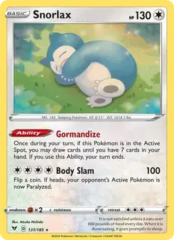 Snorlax 131/185 Vivid Voltage Pokémon card