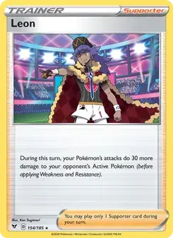 Leon 154/185 Vivid Voltage Pokémon card