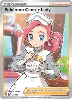 Pokémon Center Lady 185/185 Vivid Voltage Pokémon card