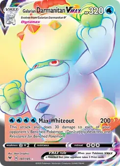 Galarian Darmanitan VMAX 187/185 Vivid Voltage Pokémon card