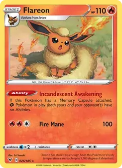 Flareon 26/185 Vivid Voltage Pokémon card