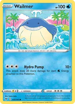 Wailmer 31/185 Vivid Voltage Pokémon card