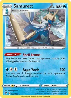 Samurott 35/185 Vivid Voltage Pokémon card