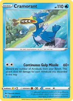 Cramorant 40/185 Vivid Voltage Pokémon card