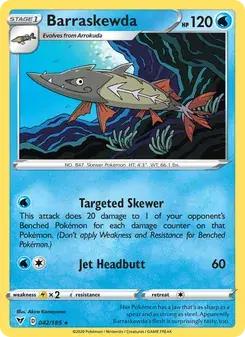 Barraskewda 42/185 Vivid Voltage Pokémon card