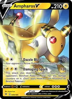 Ampharos V 49/185 Vivid Voltage Pokémon card
