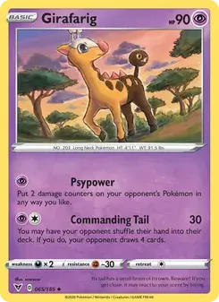 Girafarig 65/185 Vivid Voltage Pokémon card