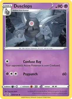 Dusclops 70/185 Vivid Voltage Pokémon card