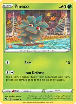 Pineco 8/185 Vivid Voltage Pokémon card