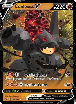 Coalossal V 98/185 Vivid Voltage Pokémon card