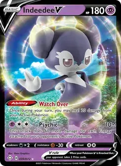 Indeedee V 39/72 Shining Fates Pokémon card