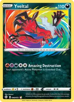 Yveltal 46/72 Shining Fates Pokémon card