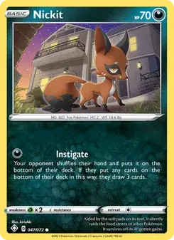 Nickit 47/72 Shining Fates Pokémon card