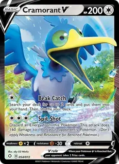 Cramorant V 54/72 Shining Fates Pokémon card