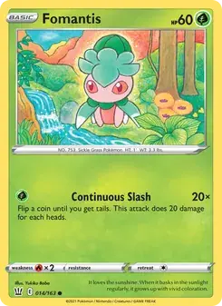 Fomantis 14/163 Battle Styles Pokémon card
