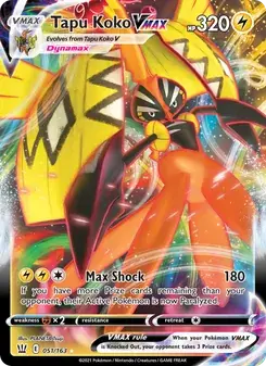 Tapu Koko VMAX 51/163 Battle Styles Pokémon card