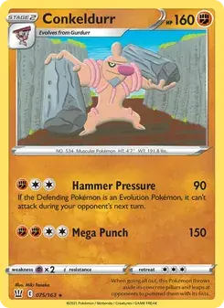 Conkeldurr 75/163 Battle Styles Pokémon card