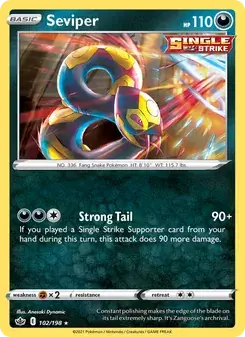 Seviper 102/198 Chilling Reign Pokémon card
