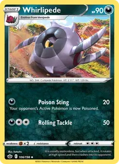 Whirlipede 106/198 Chilling Reign Pokémon card