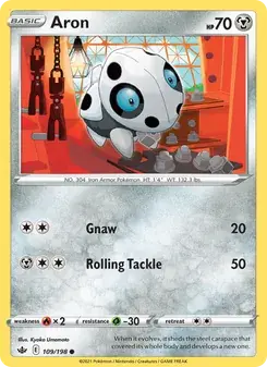 Aron 109/198 Chilling Reign Pokémon card