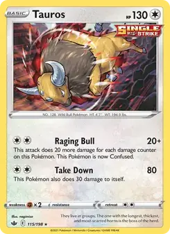 Tauros 115/198 Chilling Reign Pokémon card