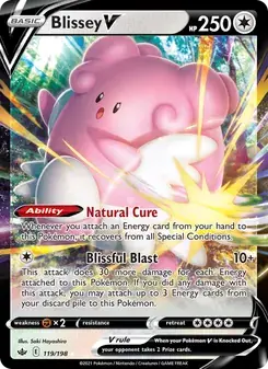 Blissey V 119/198 Chilling Reign Pokémon card
