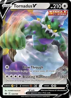 Tornadus V 124/198 Chilling Reign Pokémon card