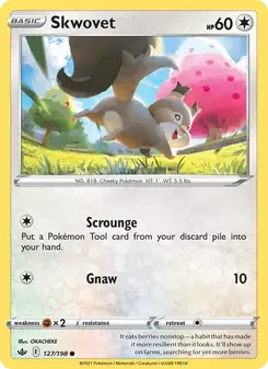 Skwovet 127/198 Chilling Reign Pokémon card