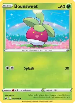 Bounsweet 13/198 Chilling Reign Pokémon card