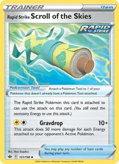 Rapid Strike Scroll of the Skies 151/198 Chilling Reign Pokémon card