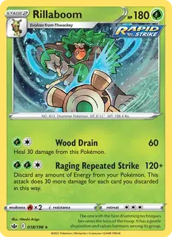 Rillaboom 18/198 Chilling Reign Pokémon card
