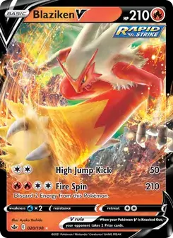 Blaziken V 20/198 Chilling Reign Pokémon card