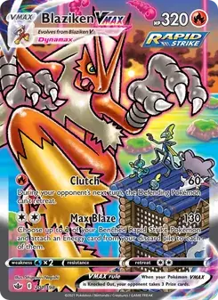 Carta Pokémon Blaziken VMAX 201/198 de Chilling Reign