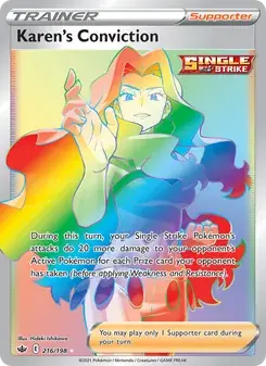 Karen's Conviction 216/198 Chilling Reign Pokémon card
