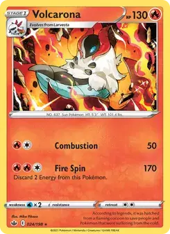 Volcarona 24/198 Chilling Reign Pokémon card