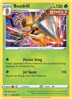 Beedrill 3/198 Chilling Reign Pokémon card