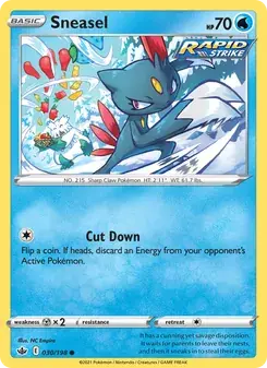 Sneasel 30/198 Chilling Reign Pokémon card