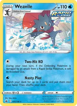 Weavile 31/198 Chilling Reign Pokémon card