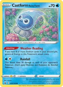 Castform Rainy Form 33/198 Chilling Reign Pokémon card