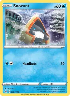Snorunt 35/198 Chilling Reign Pokémon card