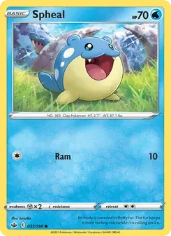 Spheal 37/198 Chilling Reign Pokémon card