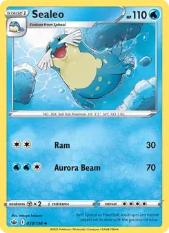Sealeo 38/198 Chilling Reign Pokémon card