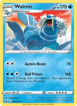 Walrein 39/198 Chilling Reign Pokémon card