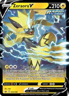 Zeraora V 53/198 Chilling Reign Pokémon card
