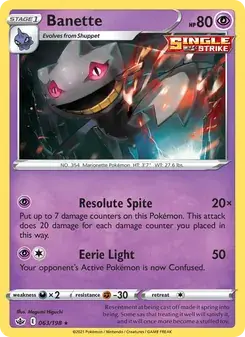 Banette 63/198 Chilling Reign Pokémon card