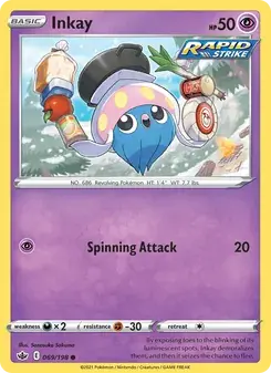 Inkay 69/198 Chilling Reign Pokémon card