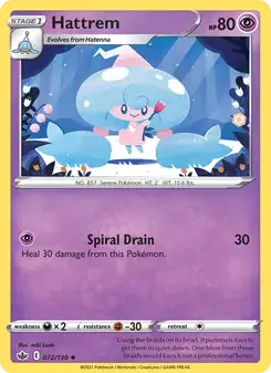 Hattrem 72/198 Chilling Reign Pokémon card