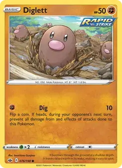 Diglett 76/198 Chilling Reign Pokémon card