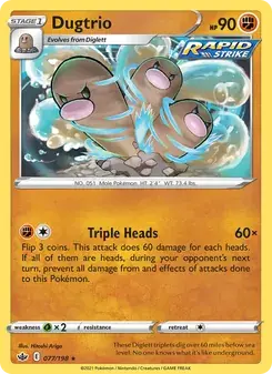 Dugtrio 77/198 Chilling Reign Pokémon card